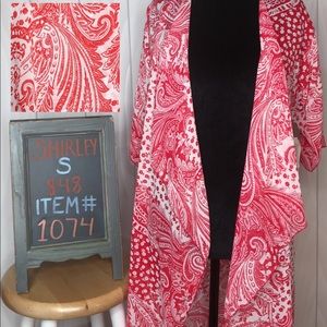 Coral/Red and White Paisley Kimono